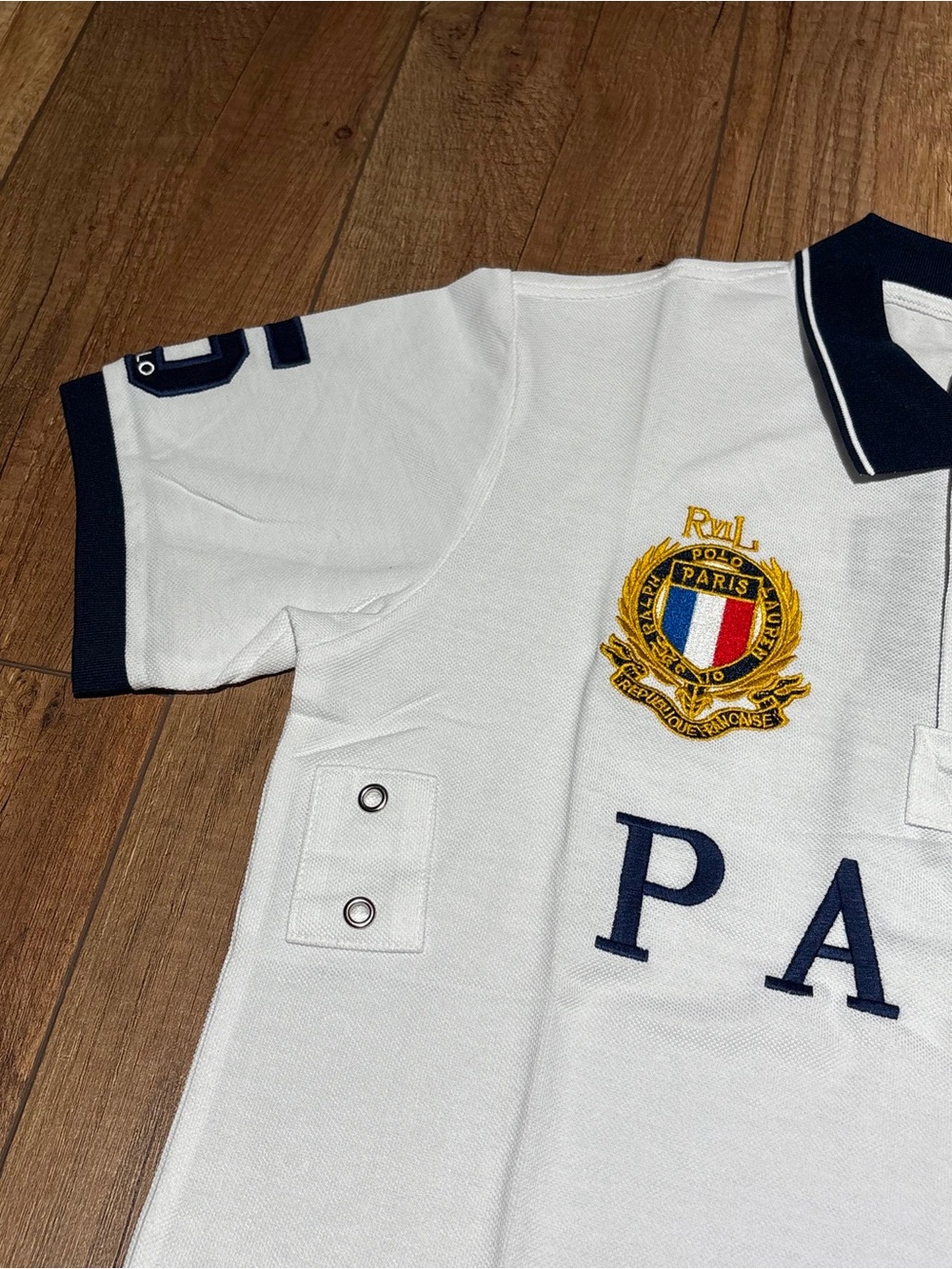 Polo Ralph Lauren Custom Slim Fit Paris White Polo Shirt Brand New - Picture 4 of 16